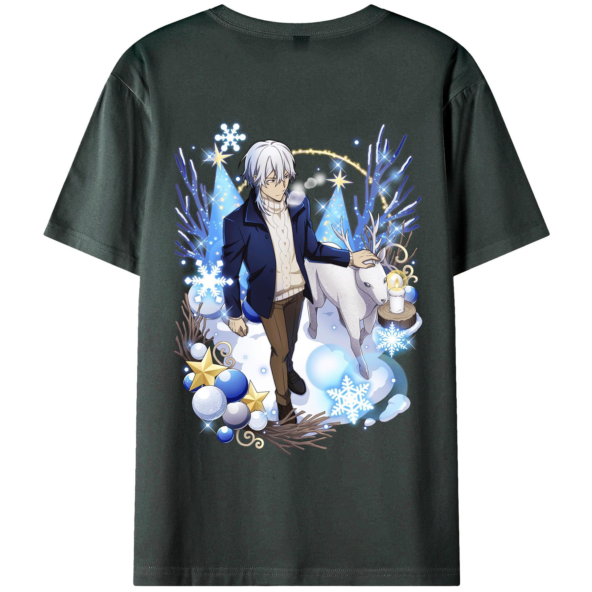 （画像用） 文豪ストレイドッグス Bungo Stray Dogs 綿100％ メンズ半袖Tシャツ（バックプリント） 通気性